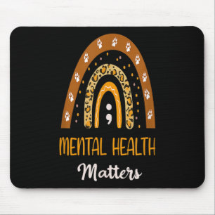 Leopard Print Boho Regenbogen für die psychische G Mousepad