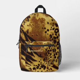 Leopard Print Bookbag - Trendy School & Travel Bag Bedruckter Rucksack
