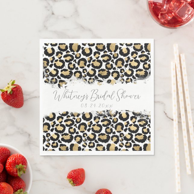 Leopard Print Brautparty Cocktail Napkins Serviette (Beispiel)