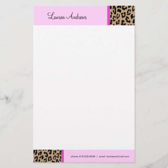 Leopard Print Briefpapier (Vorderseite)