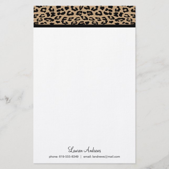 Leopard Print Briefpapier (Vorderseite)