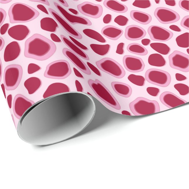 Leopard Print - Burgund und Rosa Geschenkpapier (Rolleneckpunkt)