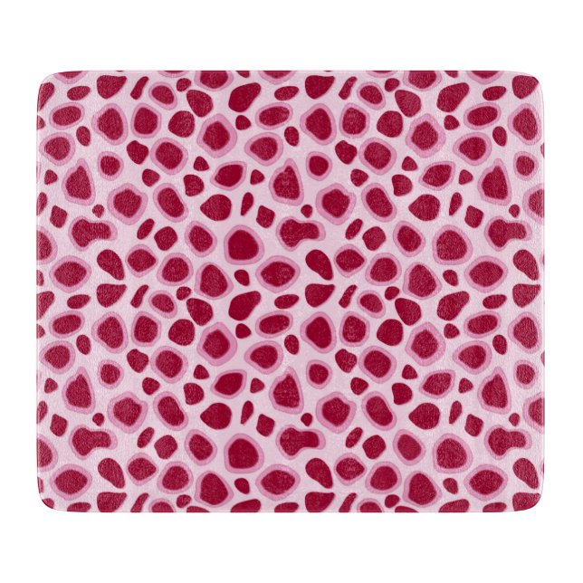 Leopard Print - Burgund und Rosa Schneidebrett (Vorderseite)