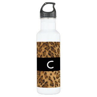 Leopard Print C Monogramm Initialen Trinkflasche