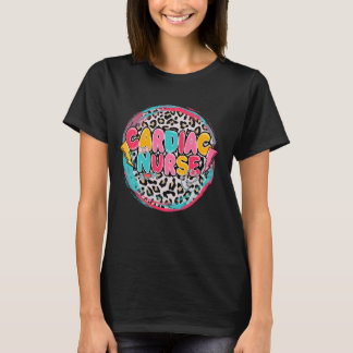 Leopard Print Cardiac Nurse Aufwertung Pflege W T-Shirt