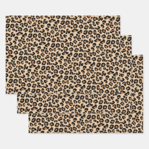 Leopard Print, Classic Black and Tan Geschenkpapier Set