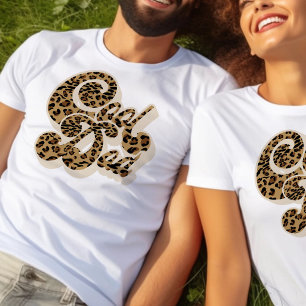 Leopard Print Cooler Papa Passende Mommy und Ich T-Shirt