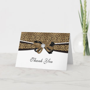 Leopard Print Diamond Kristall Wedding Vielen Dank Dankeskarte