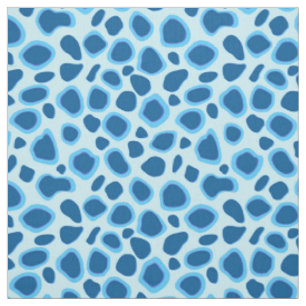 Leopard Print - Dunkler Kobalt und Himmelblau Stoff
