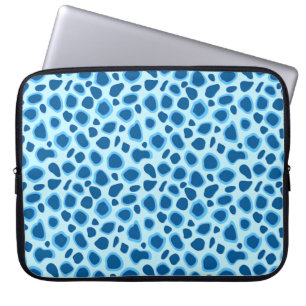 Leopard Print - Dunkles Kobalt und Himmelblau Laptopschutzhülle