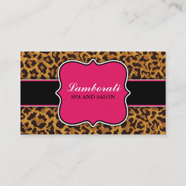 Leopard Print Elegant Modernes, hochklassiges Hot  Visitenkarte (Vorderseite)