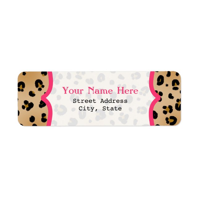 Leopard Print Extravagant Return Address Label (Vorne)