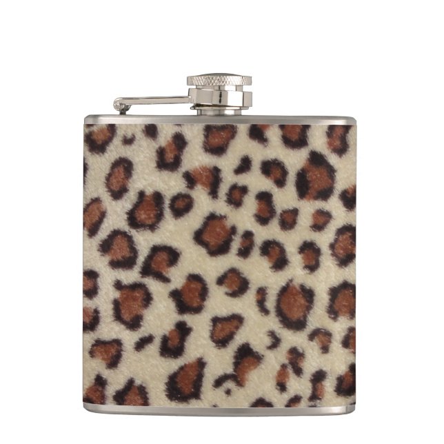 Leopard Print Flachmann (Vorderseite)