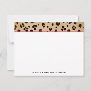 Leopard Print Flat Notecards Mitteilungskarte
