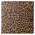 Leopard Print Fliese<br><div class="desc">Schöner exotischer gepunkteter Gold- und Leopardendruck.</div>