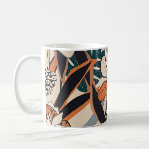 Leopard Print Floral: Abstrakt handGezeichnet Kaffeetasse