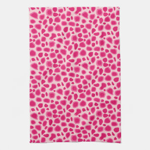 Leopard Print - Fuchsia und hellrosa Handtuch