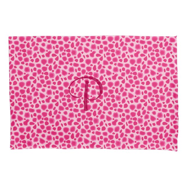 Leopard Print - Fuchsia und hellrosa Kissenbezug (Vorderseite)