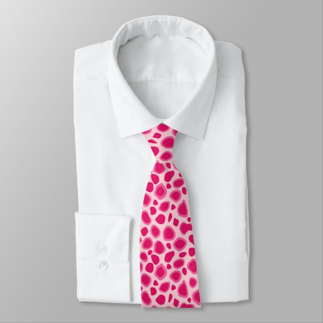 Leopard Print - Fuchsia und hellrosa Krawatte (Gebunden)