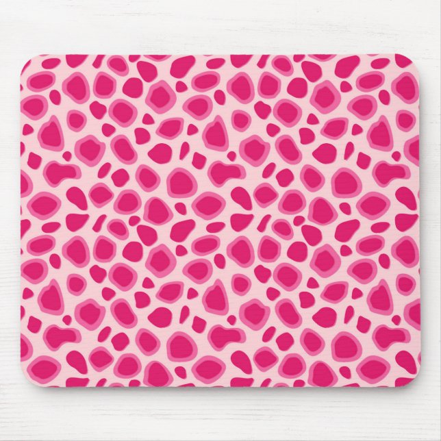 Leopard Print - Fuchsia und hellrosa Mousepad (Vorne)