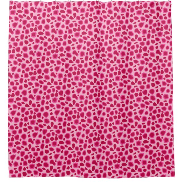 Leopard Print, Fuchsia und Light Pink Duschvorhang (Vorderseite)