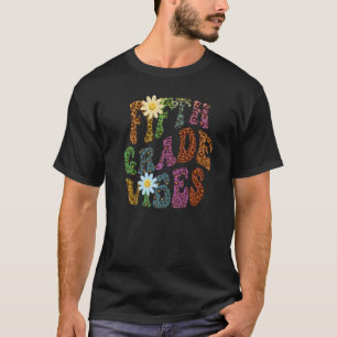 Leopard Print FÜNFTE GRADE VIBES Lehrer Friedens-L T-Shirt