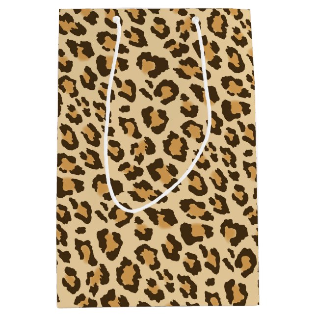 Leopard Print Gift Bag Mittlere Geschenktüte (Vorderseite)