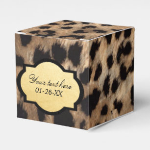 Leopard Print & Gold Foil Chic Gastgeschenk Box Geschenkschachtel