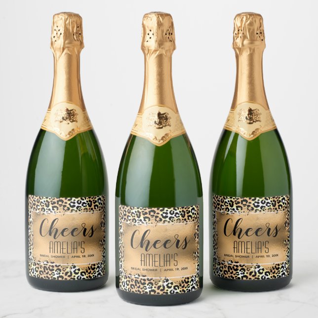 Leopard Print Gold Imitate Foil Cheers (Flaschen)