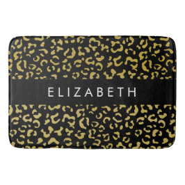 Leopard Print, Gold Leopard, Glitzer, Ihr Name Badematte