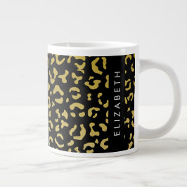 Leopard Print, Gold Leopard, Glitzer, Ihr Name Jumbo-Tasse