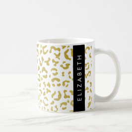 Leopard Print, Gold Leopard, Glitzer, Ihr Name Kaffeetasse