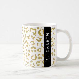 Leopard Print, Gold Leopard, Glitzer, Ihr Name Kaffeetasse