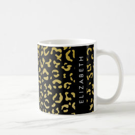 Leopard Print, Gold Leopard, Glitzer, Ihr Name Kaffeetasse