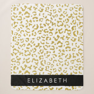 Leopard Print, Gold Leopard, Glitzer, Ihr Name Sherpadecke