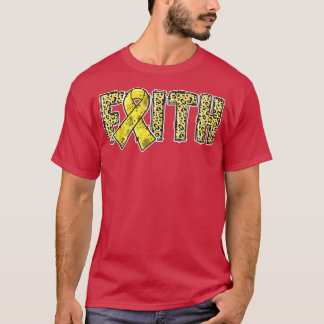 Leopard Print Gold Ribbon GLAUBEN Kinderkrebs A T-Shirt