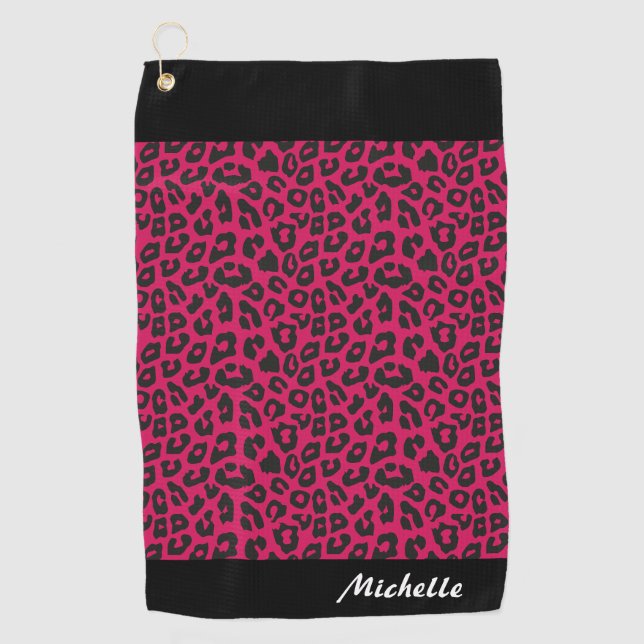 Leopard Print Golfhandtuch (Vorderseite)