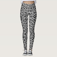 Leopard Print Grau Muster Ladys Leggings
