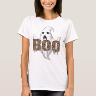 Leopard Print Halloween Ghost Boo Kostüm Kinder Ma T-Shirt