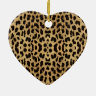 Leopard Print Heart Ornament