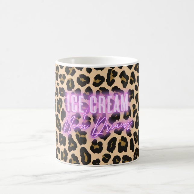 Leopard Print Ice Creme & Neon Dreams Tasse (Mittel)