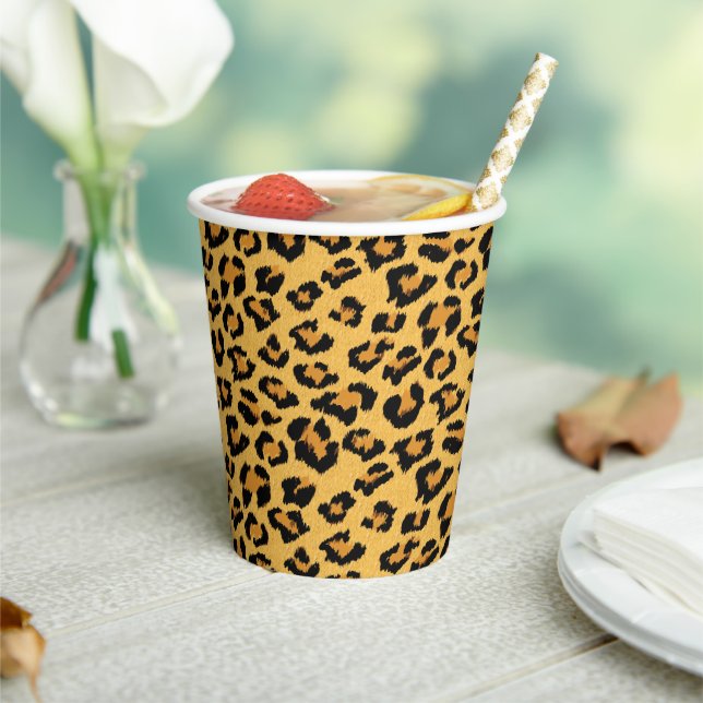 Leopard Print Imitate für Wild Style Safari Muster Pappbecher (In Situ)