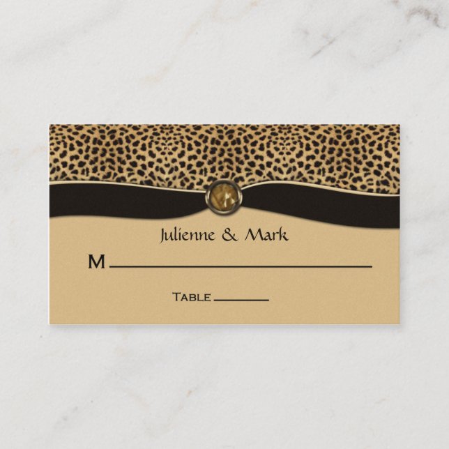 Leopard Print IMITATS Ribbon Jewel Platzkarten (Vorderseite)