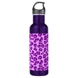 Leopard Print in Deep Lila und Lavendel Edelstahlflasche