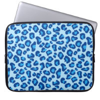Leopard Print in Light Chambray to Dark Denim Blue