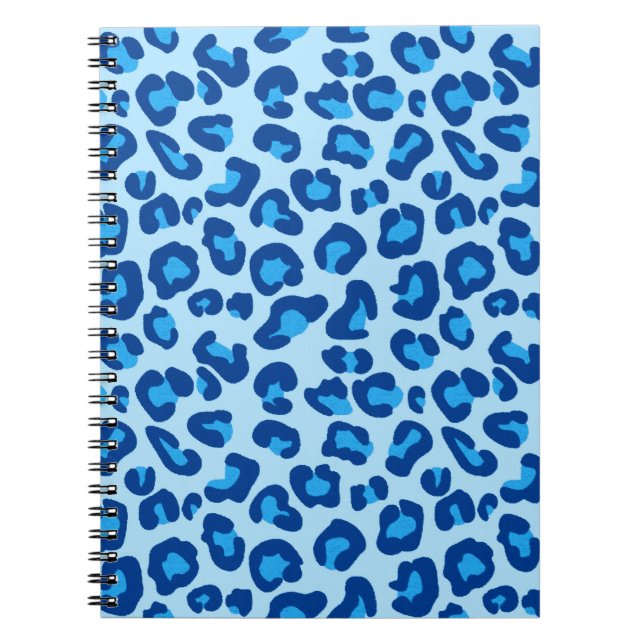 Leopard Print in Light Chambray to Dark Denim Blue Notizblock (Vorderseite)