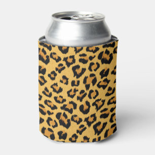 Leopard Print in Natural Brown, Gold und Black Dosenkühler