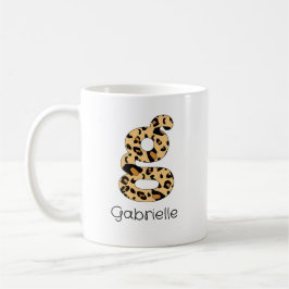 Leopard Print Initial g Lowercase und Name Kaffeetasse