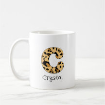 Leopard Print Initial Lowercase c und Name