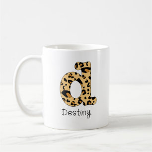 Leopard Print Initial Lowercase d and Name Kaffeetasse